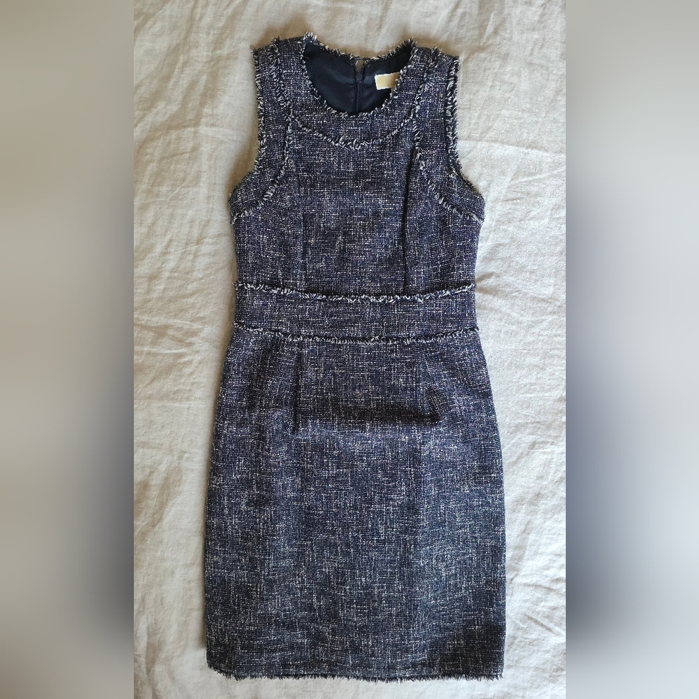 Michael Kors Navy Tweed Dress